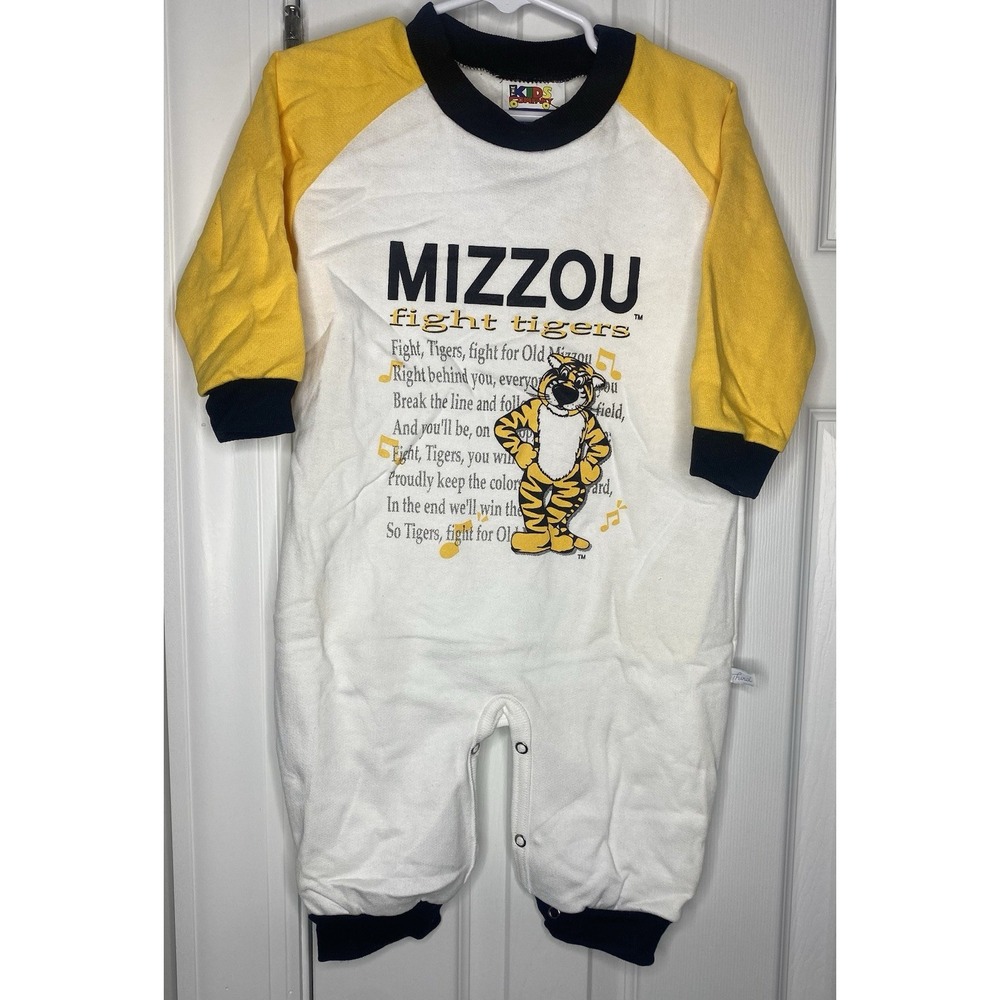 NCAA‎ Baby Mizzou Tigers Logo One Piece Jumpsuit White Size 18M New *read*